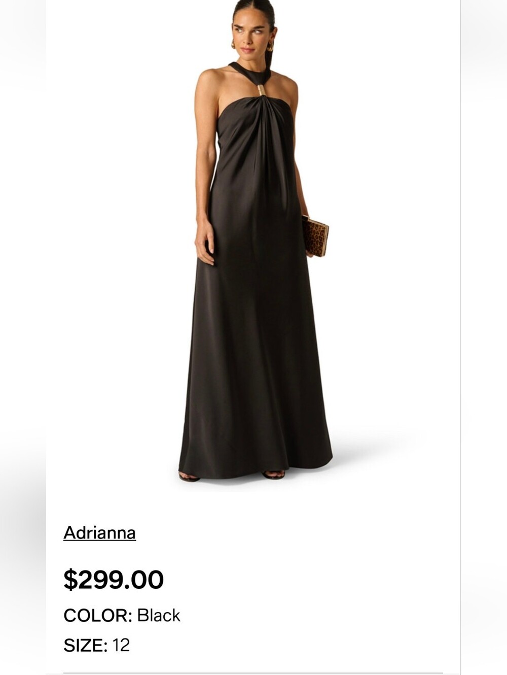 Adrianna Black Halter Maxi Gown
